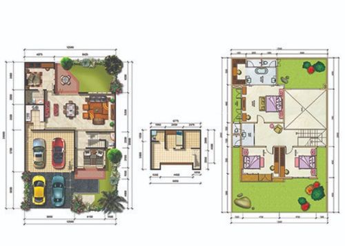 foto denah rumah tipe BEAUTY perumahan RAFFLES HILLS