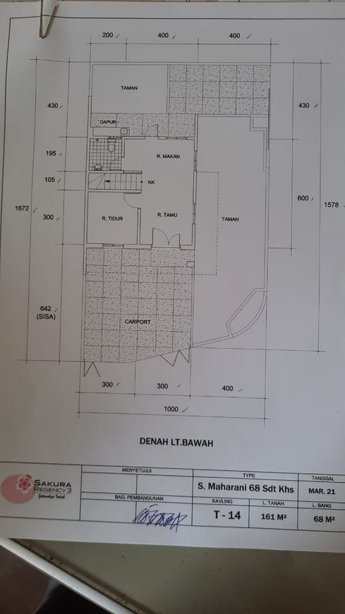 foto denah rumah tipe Sakura Maharani Sdt Khs perumahan SAKURA REGENCY 3