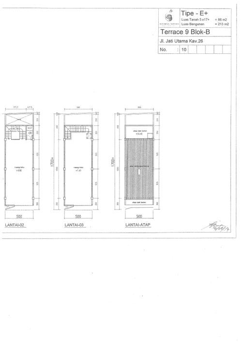 foto denah rumah tipe E+ perumahan TERRACE 9 BLOK AB, SUVARNA SUTERA