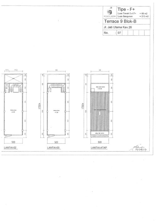 foto denah rumah tipe F+ perumahan TERRACE 9 BLOK AB, SUVARNA SUTERA