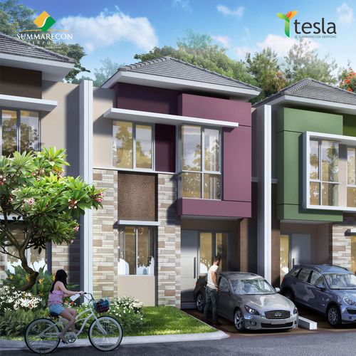 foto tampak rumah tipe L6 STD perumahan Cluster: Tesla