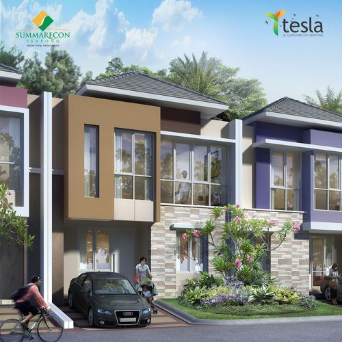 foto tampak rumah tipe L7 STD perumahan Cluster: Tesla