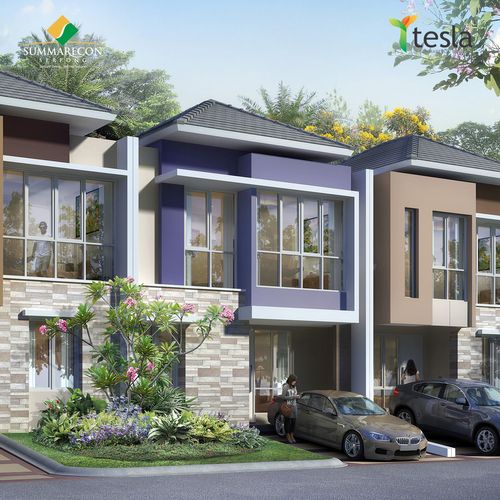 foto tampak rumah tipe L7 HOOK perumahan Cluster: Tesla