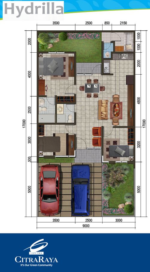 foto denah rumah tipe HYDRILLA perumahan CITRA RAYA - CLUSTER LAGOON VILLE