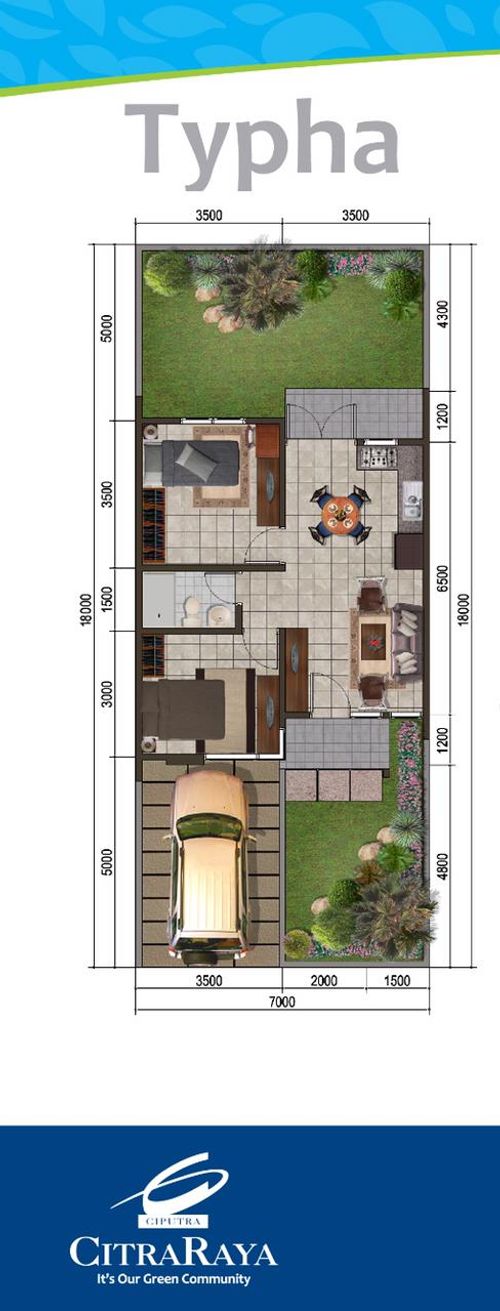 foto denah rumah tipe TYPHA perumahan CITRA RAYA - CLUSTER LAGOON VILLE