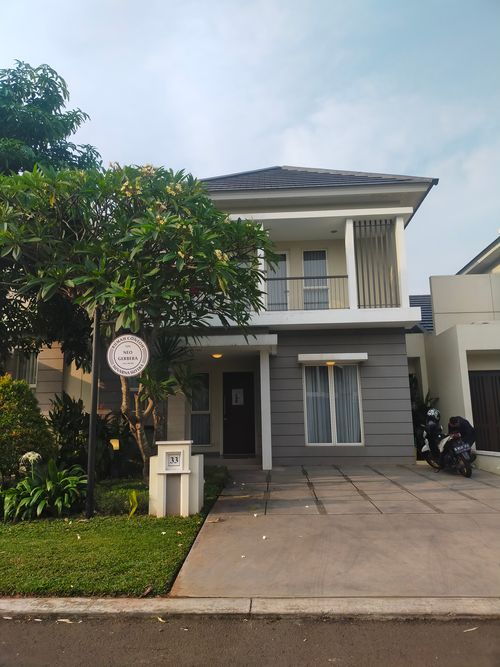 foto tampak rumah tipe NEO GERBERA + perumahan CLUSTER GIRI, SUVARNA SUTERA