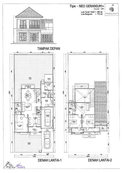 foto denah rumah tipe NEO GERANIUM + perumahan CLUSTER GIRI, SUVARNA SUTERA