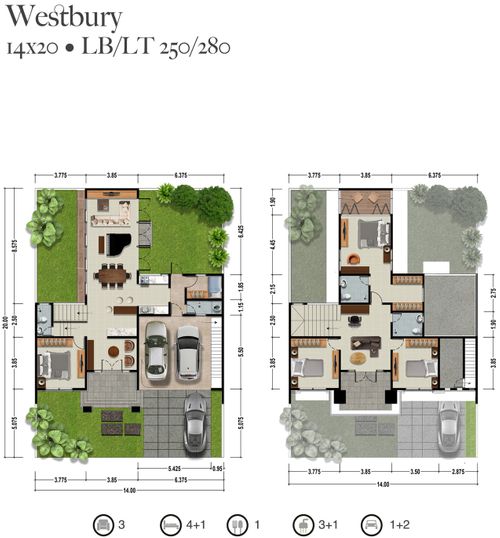 foto denah rumah tipe WESTBURY perumahan CILEGON PARK