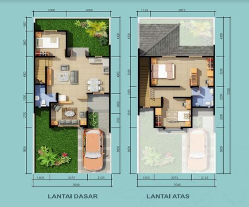 foto denah rumah tipe BUTTERCUP perumahan CLUSTER BAHANA, SUVARNA SUTERA