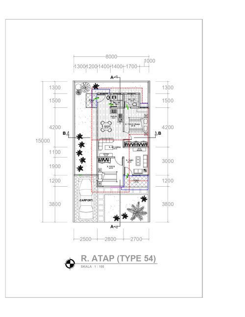 foto denah rumah tipe Rumah Tinggal 54/135 perumahan Griya Duta Mas Cluster Akasia