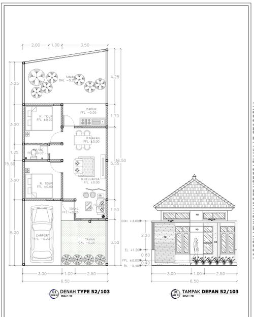 foto denah rumah tipe 52 perumahan CAKRA LAND TOWN HOUSE