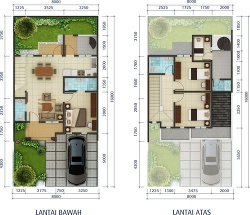 foto denah rumah tipe CLOVER perumahan CLUSTER CHIARA, SUVARNA SUTERA