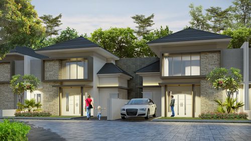 foto tampak rumah tipe 65/135 perumahan BUMI PAPAN SELARAS
