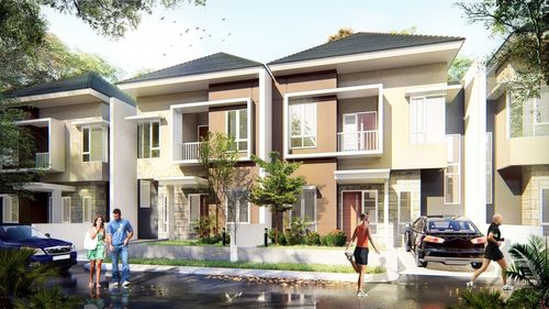 foto tampak rumah tipe Boulevard perumahan Taman Dhika Sidoarjo Kota