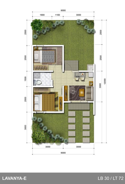 foto denah rumah tipe VERDHANA-D perumahan CITRAGRAND GALESONG CITY LAVANYA