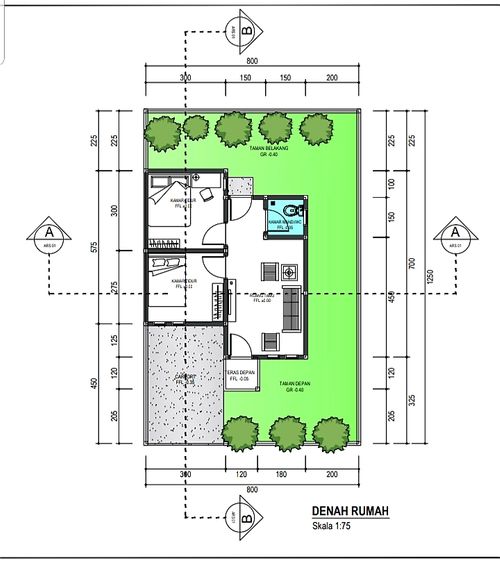foto denah rumah tipe 36/100 perumahan MUEZZA ARTAYA RESIDENCE