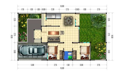 foto denah rumah tipe TULIP perumahan PURI KARANGMULYO