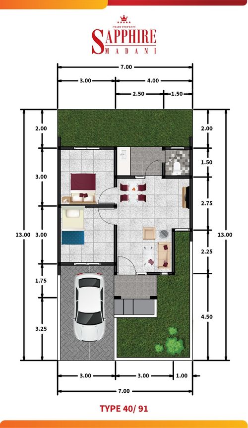 foto denah rumah tipe F perumahan SAPPHIRE MADANI