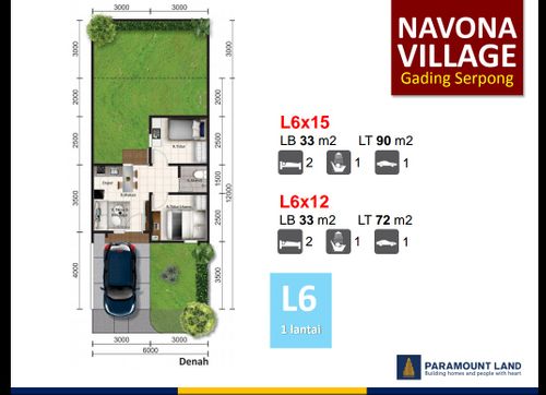 foto denah rumah tipe NAPOLI @6 perumahan CLUSTER NAPOLI @6 VILLAGE