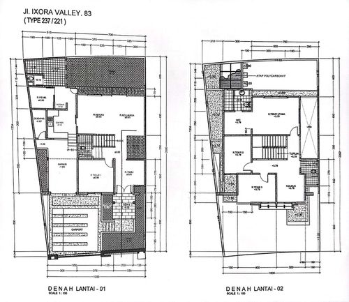 foto denah rumah tipe Ixora Valley 83 perumahan The Araya
