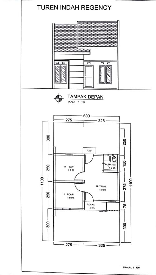 foto denah rumah tipe 26 perumahan TUREN INDAH REGENCY 5 BLOK A & B