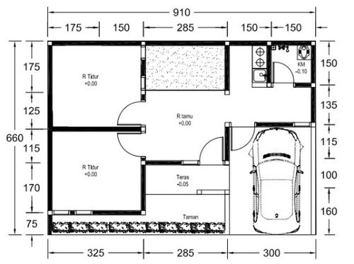 foto denah rumah tipe 36 perumahan AULEEA RESIDENCE