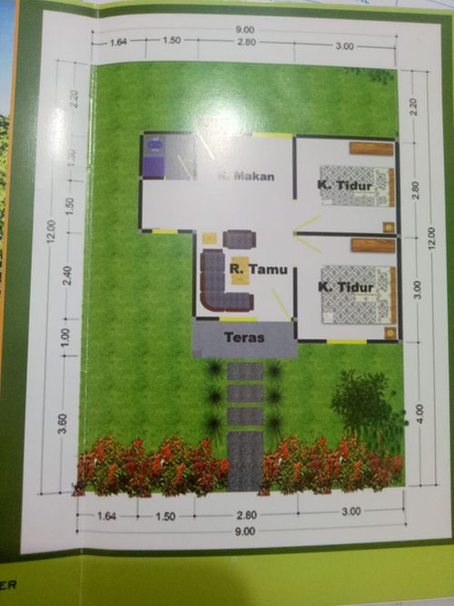 foto denah rumah tipe 36 perumahan Andika Berkah Residence