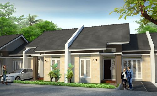 foto tampak rumah tipe 45 perumahan Grand Permata Village