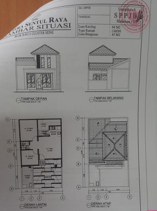 foto denah rumah tipe CARONI perumahan PERUMAHAN CITRA SENTUL RAYA