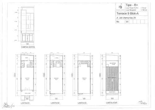 foto denah rumah tipe R+ perumahan TERRACE 9 BLOK AB, SUVARNA SUTERA