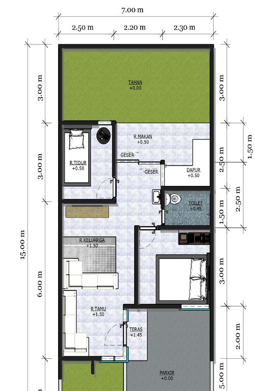 foto denah rumah tipe 45/105 E perumahan Indah Sejahtera Golf Residence