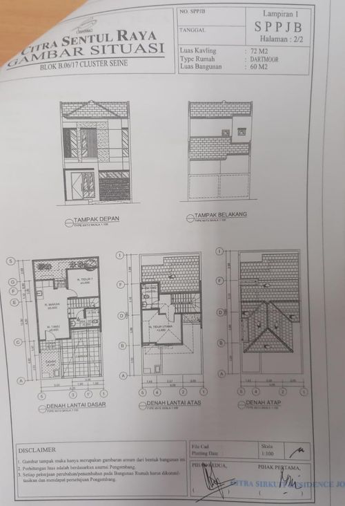 foto denah rumah tipe DARTMOOR perumahan PERUMAHAN CITRA SENTUL RAYA
