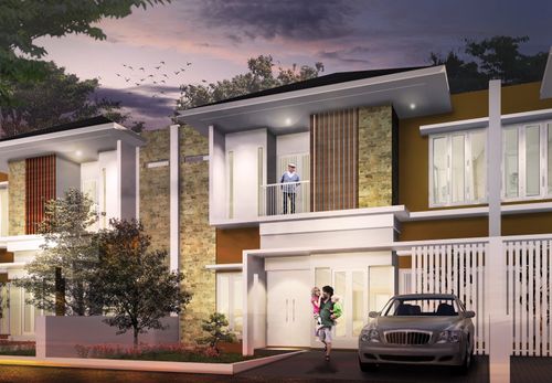 foto tampak rumah tipe 125/204 perumahan BUMI PAPAN SELARAS