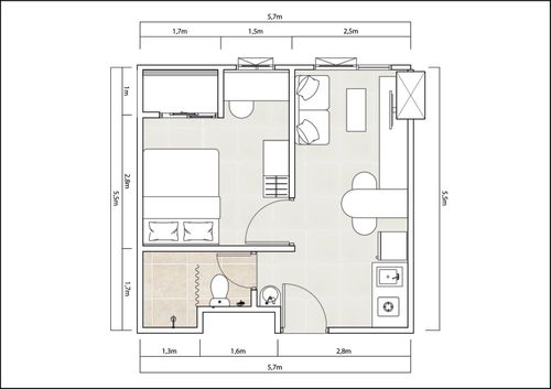 foto denah rumah tipe 1 BR (A) perumahan Royal Sentul Park