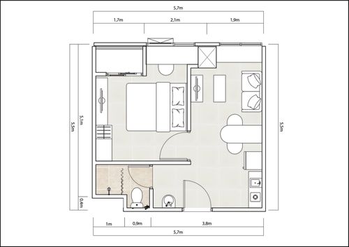 foto denah rumah tipe 1 BR (B) perumahan Royal Sentul Park