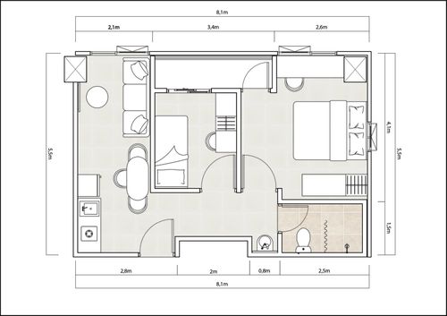 foto denah rumah tipe 2 BR (A) perumahan Royal Sentul Park