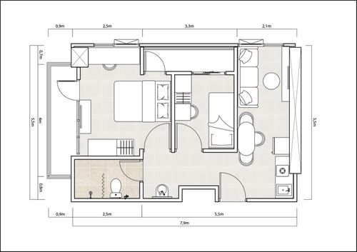 foto denah rumah tipe 2 BR (B) perumahan Royal Sentul Park
