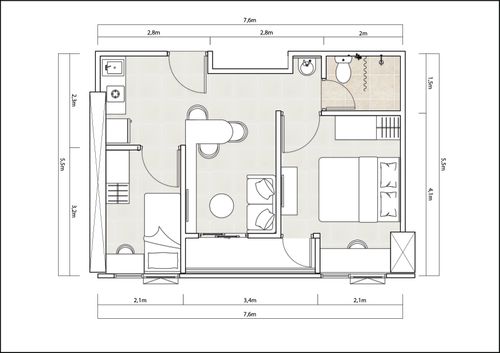 foto denah rumah tipe 2 BR (C) perumahan Royal Sentul Park