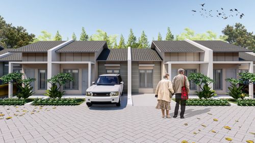 foto tampak rumah tipe Dahlia perumahan Serpong Green Paradise
