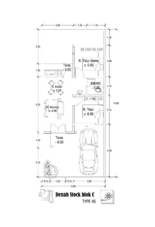 foto denah rumah tipe Anderson perumahan Perum AUSTINVILLE
