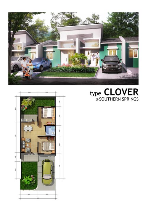 foto tampak rumah tipe CLOVER FC perumahan CITRAGRAND CITY PALEMBANG CLUSTER GREEN VALLEY