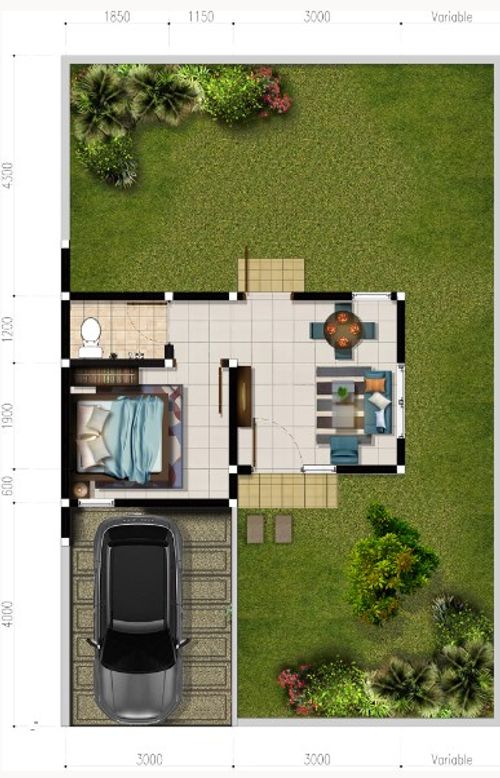 foto denah rumah tipe CASIA perumahan Metland Cileungsi Sektor III