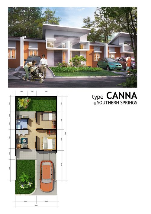 foto denah rumah tipe CANNA FS perumahan CITRAGRAND CITY PALEMBANG CLUSTER GREEN VALLEY