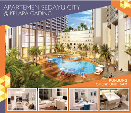 foto tampak rumah tipe 58m2 2BR-A perumahan Sedayu City @Kelapa Gading Tahap 1 Apartemen