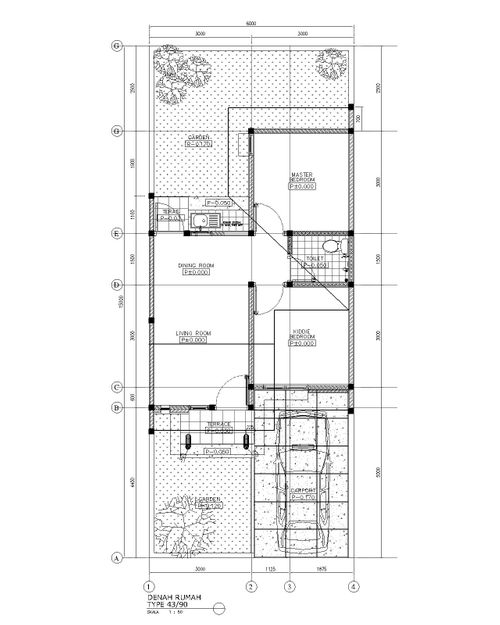 foto denah rumah tipe 43/239 perumahan Harvest City