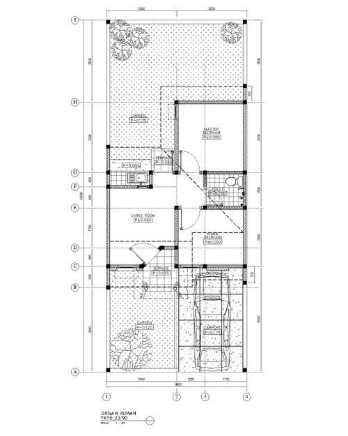 foto denah rumah tipe 33/117 perumahan Harvest City
