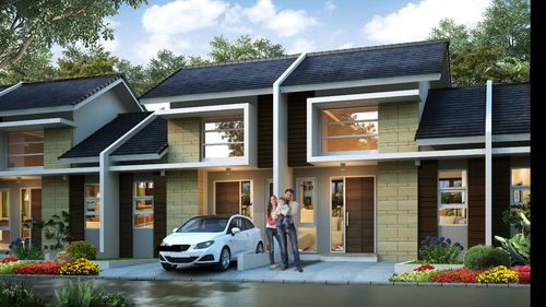 foto tampak rumah tipe Legian T39A perumahan PONDOK UNGU PERMAI - LEGIAN