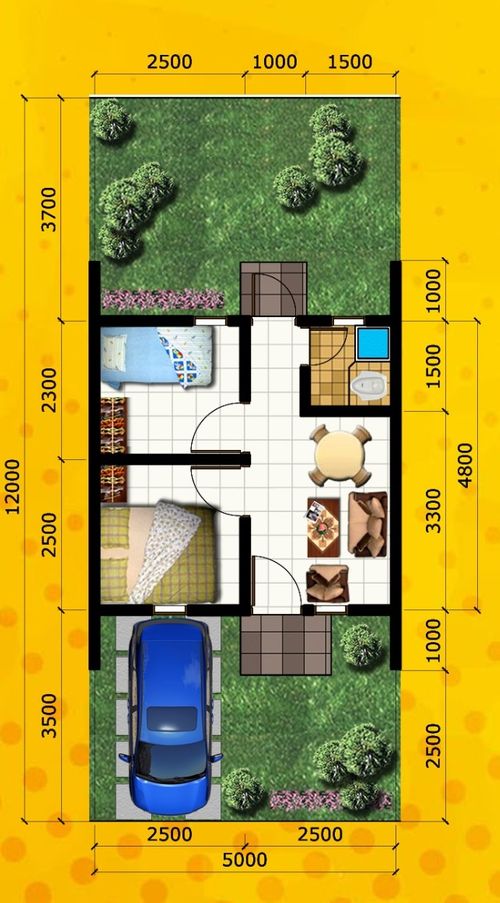 foto denah rumah tipe 25/60 perumahan Senopati Estate Cikande