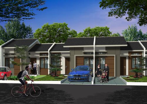 foto tampak rumah tipe 36/130 perumahan Harvest City