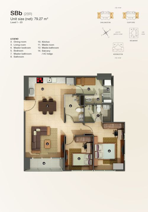 foto denah rumah tipe SBb perumahan The Kensington Royal Suites